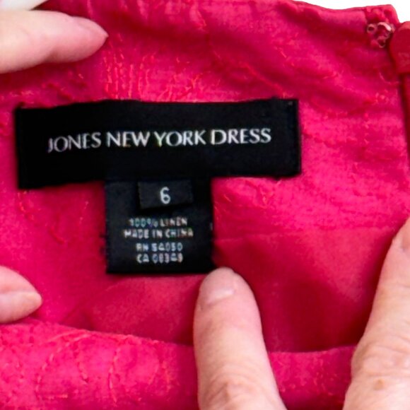 Jones New York Dress Size 6 100% Linen EUC - Picture 3 of 5